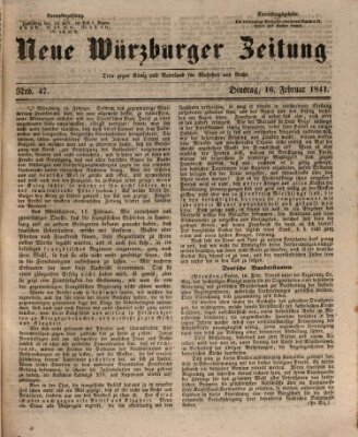 Neue Würzburger Zeitung Dienstag 16. Februar 1841