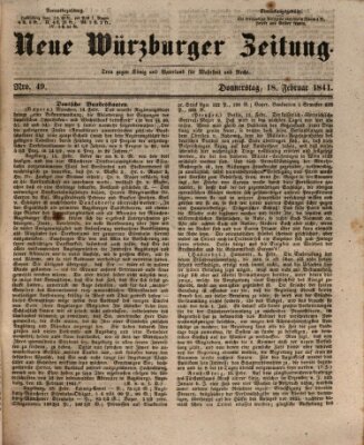 Neue Würzburger Zeitung Donnerstag 18. Februar 1841