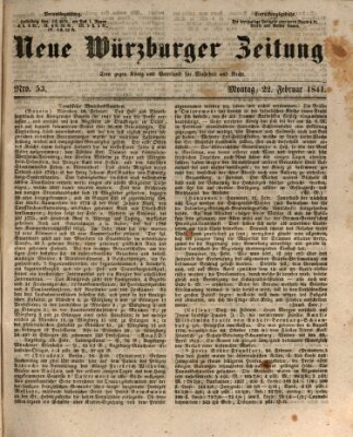 Neue Würzburger Zeitung Montag 22. Februar 1841