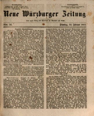 Neue Würzburger Zeitung Dienstag 23. Februar 1841