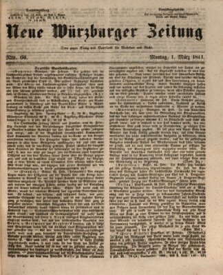 Neue Würzburger Zeitung Montag 1. März 1841