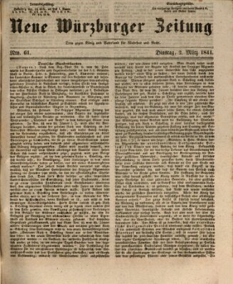 Neue Würzburger Zeitung Dienstag 2. März 1841