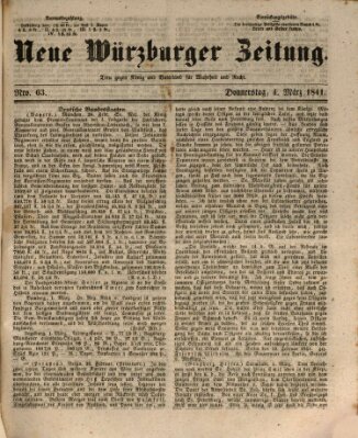 Neue Würzburger Zeitung Donnerstag 4. März 1841