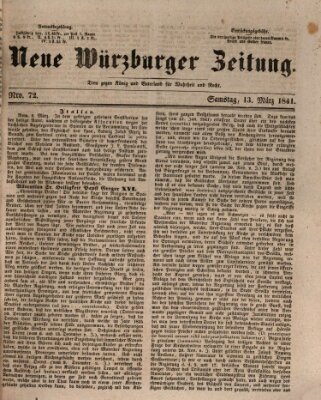 Neue Würzburger Zeitung Samstag 13. März 1841