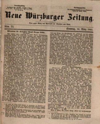 Neue Würzburger Zeitung Sonntag 14. März 1841