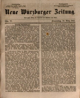 Neue Würzburger Zeitung Donnerstag 18. März 1841