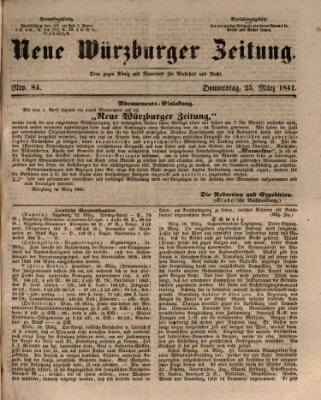 Neue Würzburger Zeitung Donnerstag 25. März 1841