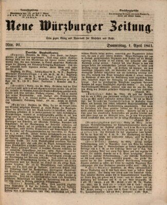 Neue Würzburger Zeitung Donnerstag 1. April 1841