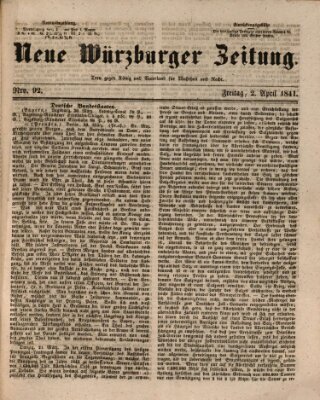 Neue Würzburger Zeitung Freitag 2. April 1841