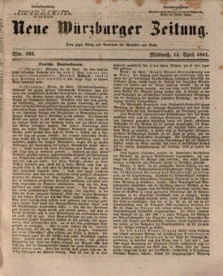 Neue Würzburger Zeitung Mittwoch 14. April 1841