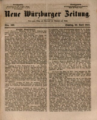 Neue Würzburger Zeitung Dienstag 20. April 1841