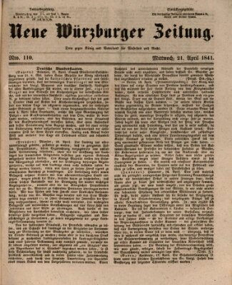 Neue Würzburger Zeitung Mittwoch 21. April 1841