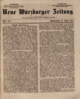 Neue Würzburger Zeitung Donnerstag 22. April 1841