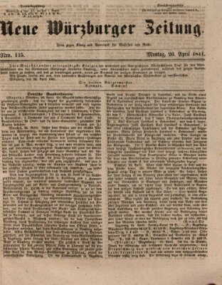 Neue Würzburger Zeitung Montag 26. April 1841