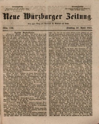 Neue Würzburger Zeitung Dienstag 27. April 1841