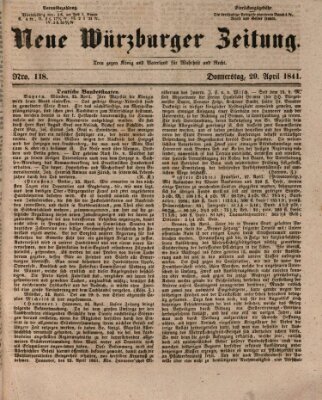 Neue Würzburger Zeitung Donnerstag 29. April 1841