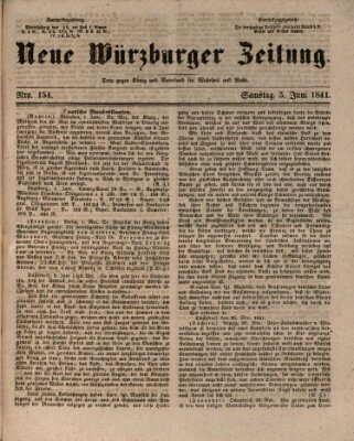 Neue Würzburger Zeitung Samstag 5. Juni 1841