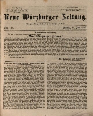 Neue Würzburger Zeitung Montag 14. Juni 1841