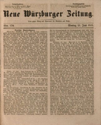 Neue Würzburger Zeitung Montag 21. Juni 1841