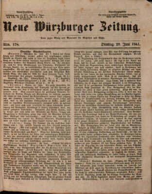 Neue Würzburger Zeitung Dienstag 29. Juni 1841