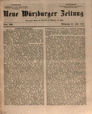 Neue Würzburger Zeitung Mittwoch 21. Juli 1841