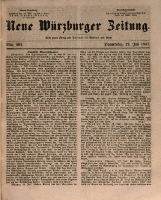 Neue Würzburger Zeitung Donnerstag 22. Juli 1841