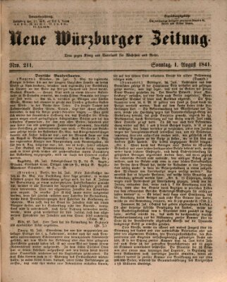 Neue Würzburger Zeitung Sonntag 1. August 1841