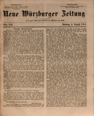 Neue Würzburger Zeitung Montag 2. August 1841