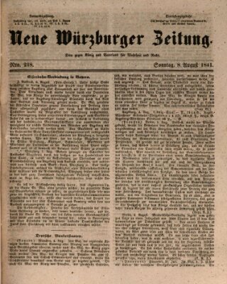 Neue Würzburger Zeitung Sonntag 8. August 1841