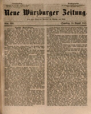 Neue Würzburger Zeitung Samstag 14. August 1841