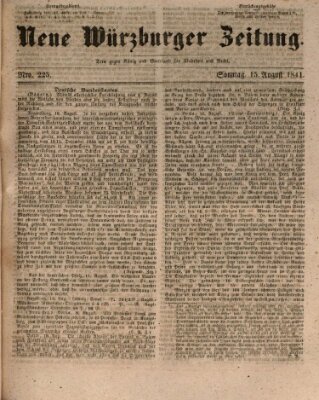 Neue Würzburger Zeitung Sonntag 15. August 1841