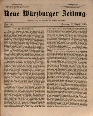 Neue Würzburger Zeitung Sonntag 22. August 1841