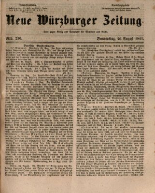 Neue Würzburger Zeitung Donnerstag 26. August 1841