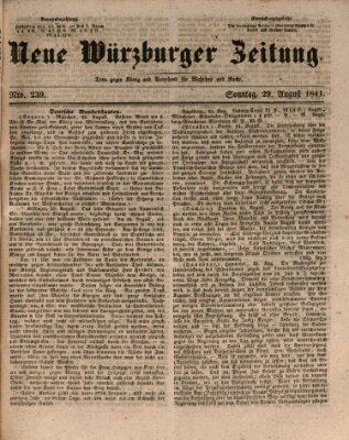 Neue Würzburger Zeitung Sonntag 29. August 1841