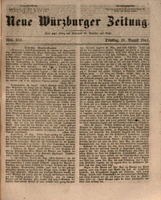 Neue Würzburger Zeitung Dienstag 31. August 1841