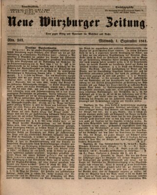 Neue Würzburger Zeitung Mittwoch 1. September 1841