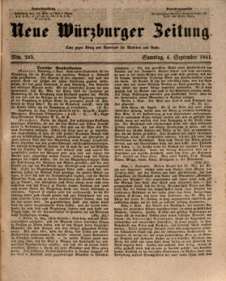 Neue Würzburger Zeitung Samstag 4. September 1841