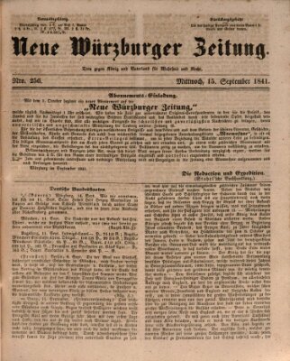 Neue Würzburger Zeitung Mittwoch 15. September 1841