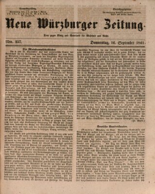 Neue Würzburger Zeitung Donnerstag 16. September 1841