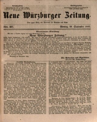 Neue Würzburger Zeitung Montag 20. September 1841