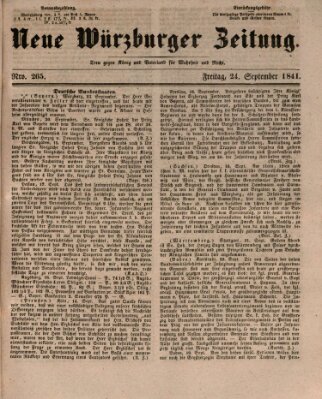 Neue Würzburger Zeitung Freitag 24. September 1841