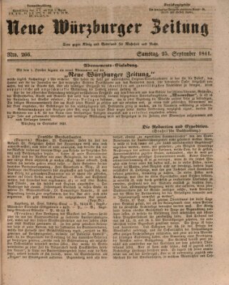 Neue Würzburger Zeitung Samstag 25. September 1841