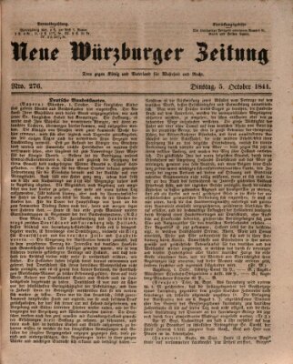 Neue Würzburger Zeitung Dienstag 5. Oktober 1841