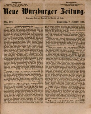 Neue Würzburger Zeitung Donnerstag 7. Oktober 1841