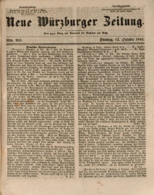 Neue Würzburger Zeitung Dienstag 12. Oktober 1841