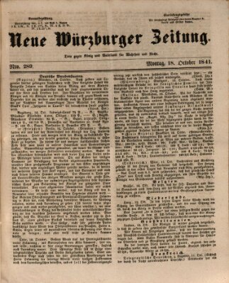 Neue Würzburger Zeitung Montag 18. Oktober 1841