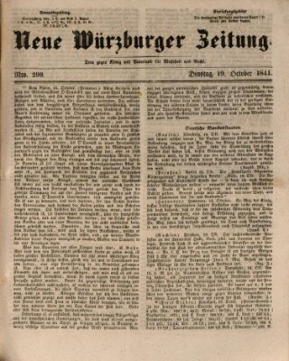 Neue Würzburger Zeitung Dienstag 19. Oktober 1841