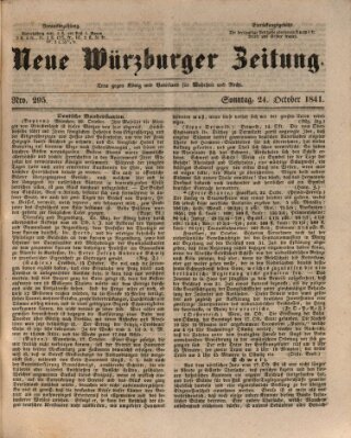 Neue Würzburger Zeitung Sonntag 24. Oktober 1841