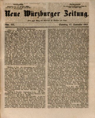 Neue Würzburger Zeitung Samstag 13. November 1841