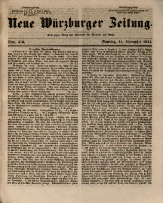 Neue Würzburger Zeitung Sonntag 14. November 1841